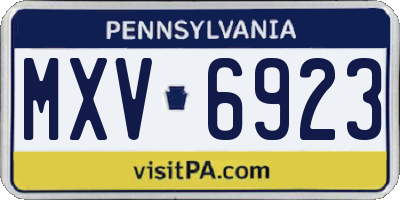 PA license plate MXV6923