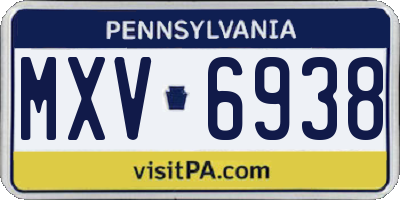 PA license plate MXV6938
