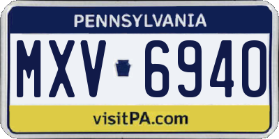 PA license plate MXV6940
