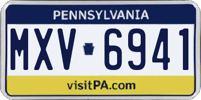 PA license plate MXV6941