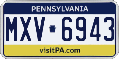 PA license plate MXV6943