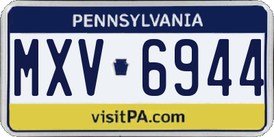 PA license plate MXV6944