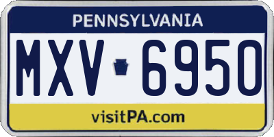 PA license plate MXV6950