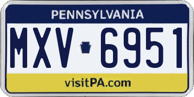 PA license plate MXV6951
