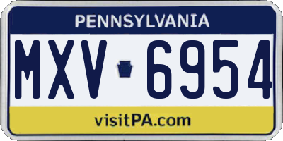 PA license plate MXV6954