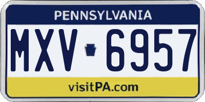 PA license plate MXV6957