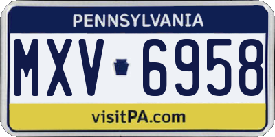 PA license plate MXV6958