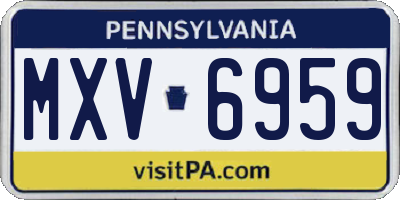 PA license plate MXV6959
