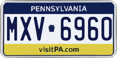 PA license plate MXV6960