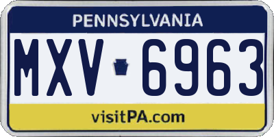 PA license plate MXV6963