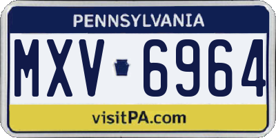 PA license plate MXV6964