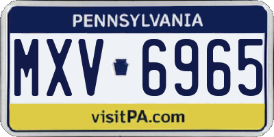 PA license plate MXV6965