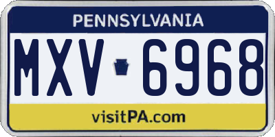 PA license plate MXV6968