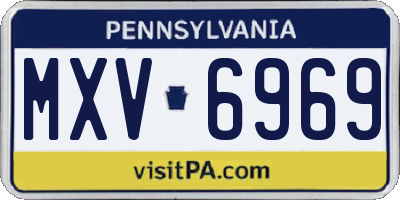 PA license plate MXV6969