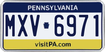 PA license plate MXV6971