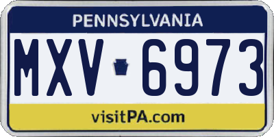 PA license plate MXV6973