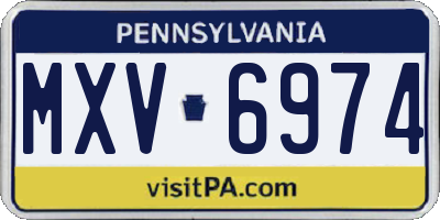 PA license plate MXV6974