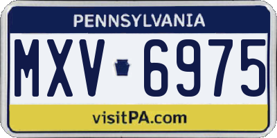 PA license plate MXV6975