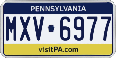 PA license plate MXV6977