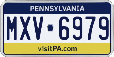 PA license plate MXV6979