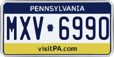 PA license plate MXV6990