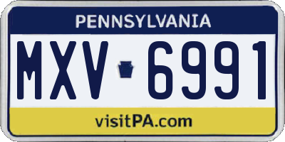 PA license plate MXV6991