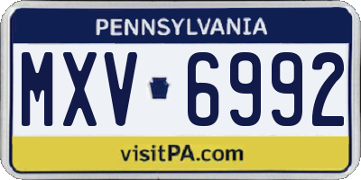 PA license plate MXV6992