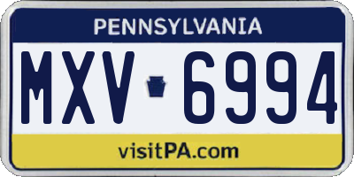 PA license plate MXV6994