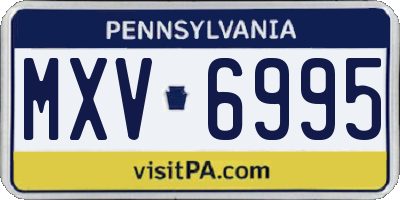 PA license plate MXV6995