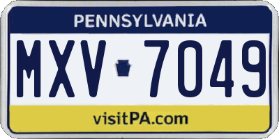 PA license plate MXV7049