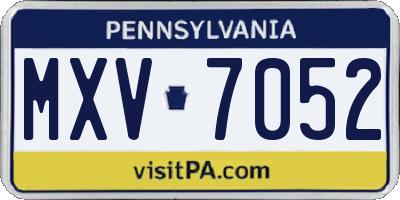 PA license plate MXV7052