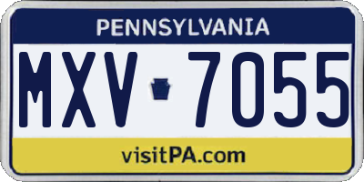 PA license plate MXV7055