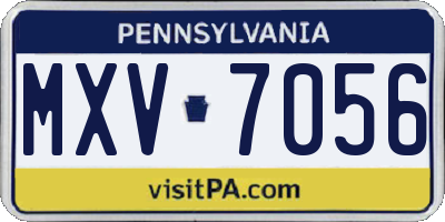 PA license plate MXV7056