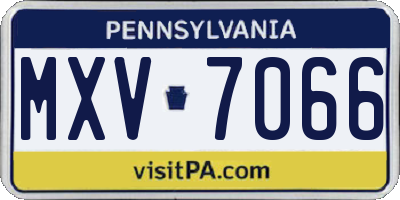 PA license plate MXV7066
