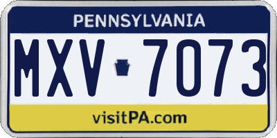 PA license plate MXV7073