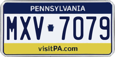 PA license plate MXV7079