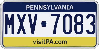 PA license plate MXV7083