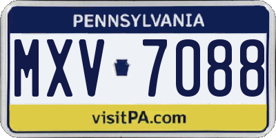 PA license plate MXV7088
