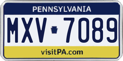 PA license plate MXV7089