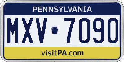 PA license plate MXV7090