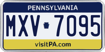 PA license plate MXV7095