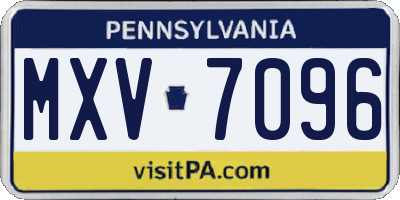PA license plate MXV7096