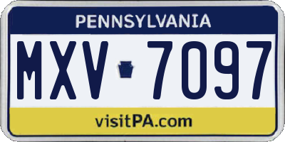 PA license plate MXV7097