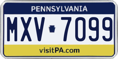 PA license plate MXV7099