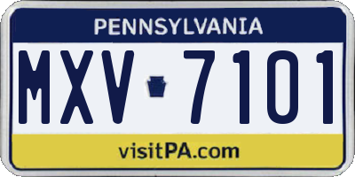 PA license plate MXV7101