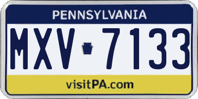 PA license plate MXV7133