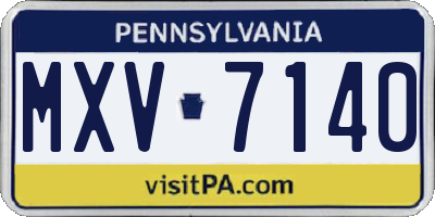 PA license plate MXV7140