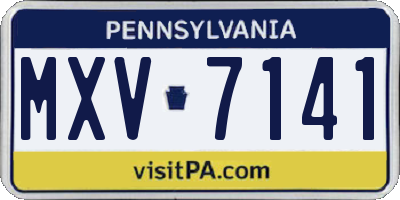 PA license plate MXV7141