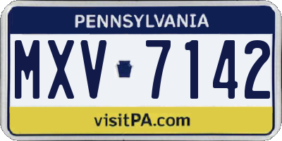 PA license plate MXV7142