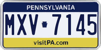 PA license plate MXV7145